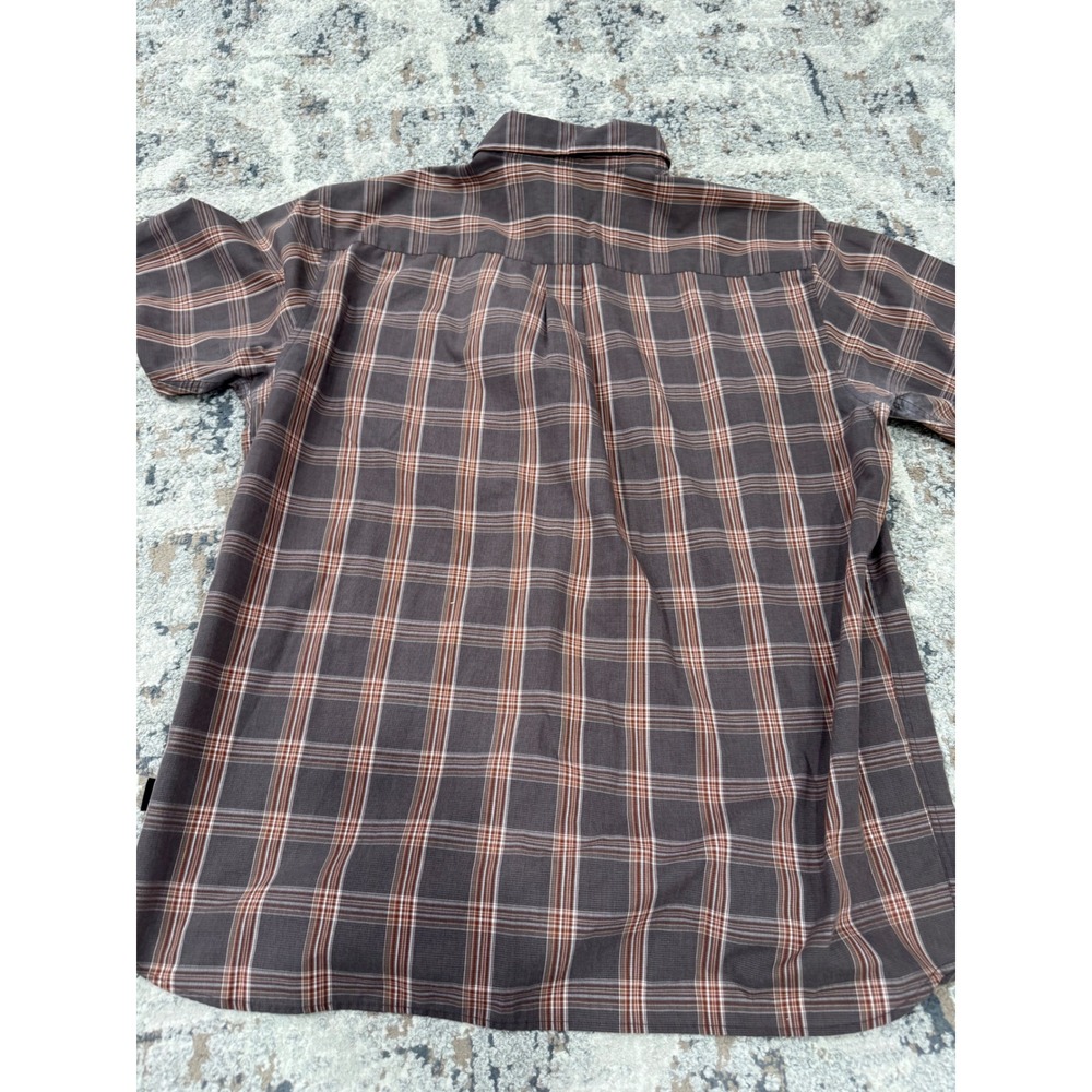 Patagonia Mens Large Brown Plaid Organic Cotton Blend Short Sleeve Shirt 53961 - Picture 9 of 10